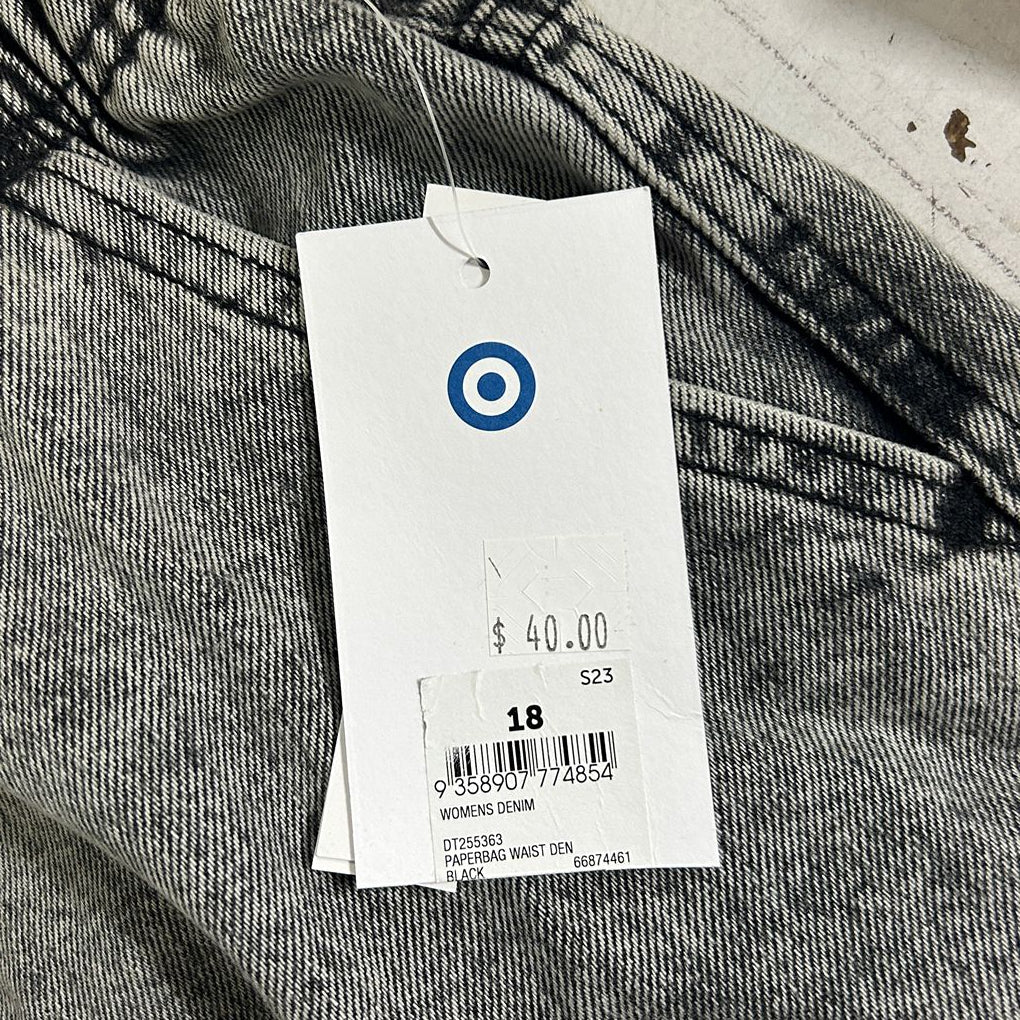 Target Black Denim Shorts - Size 18