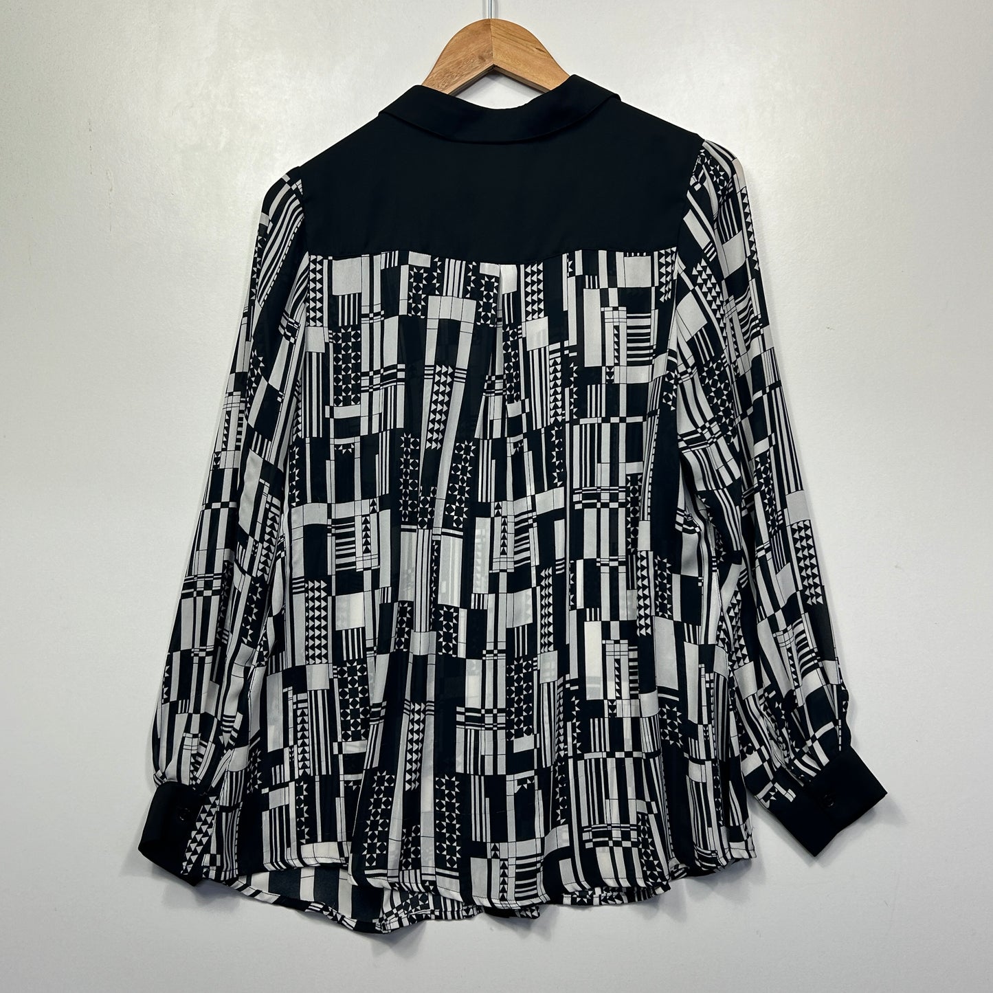 City Chic Black and White Shirt - Size 14/XS