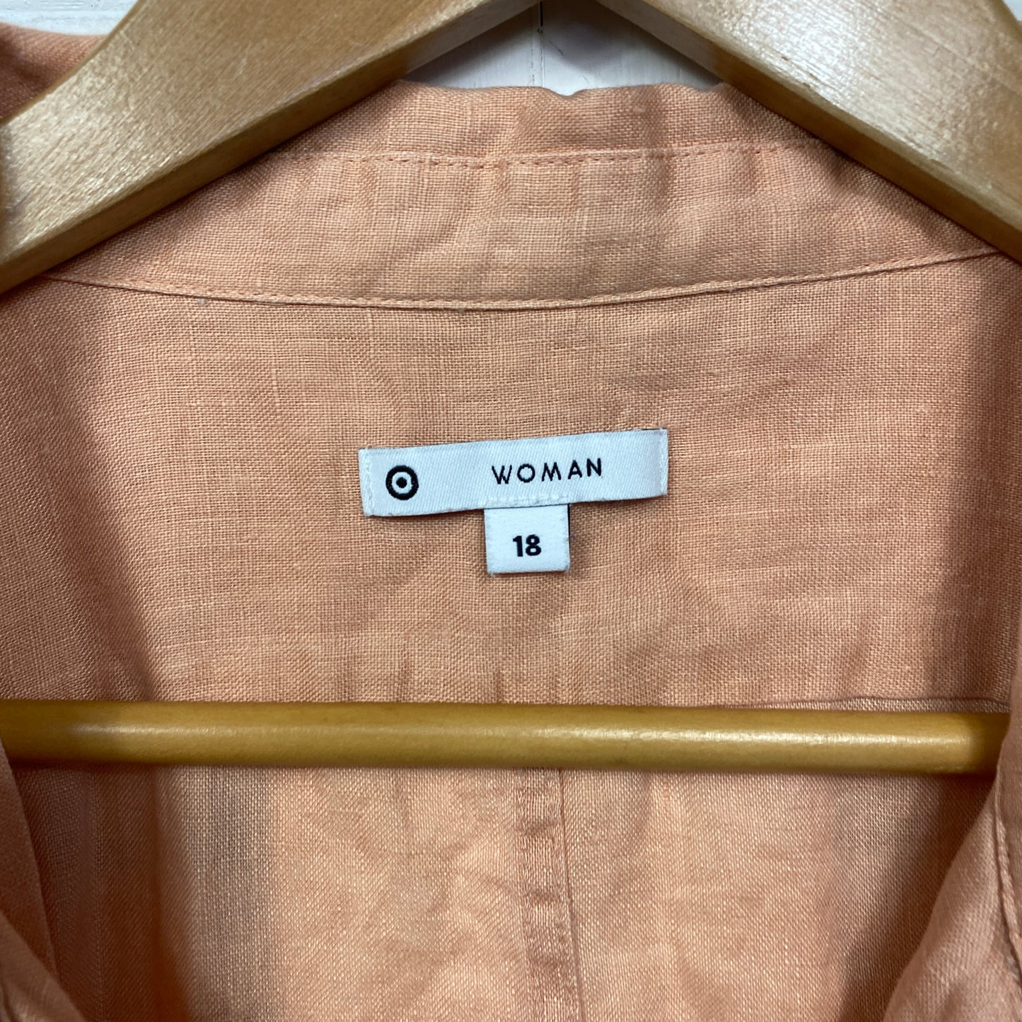 Target Linen Top Size 18 Peach Short Sleeve