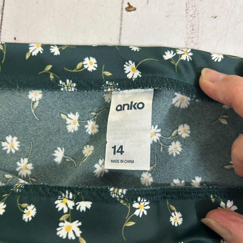 Anko Green Floral Skirt - Size 14