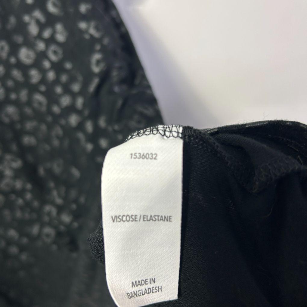 Avella Black Animal Print Top - Size 18
