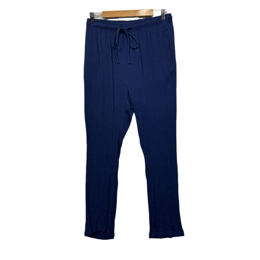 Damart Pants Size 14 Blue Pockets Drawstring Waist