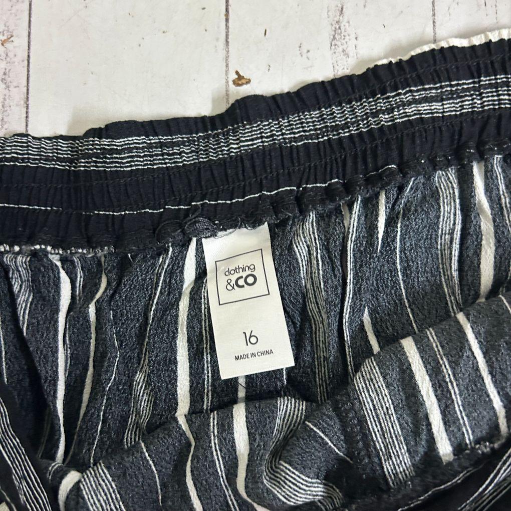 Clothing and Co Black and White Striped Skirt - Size 16