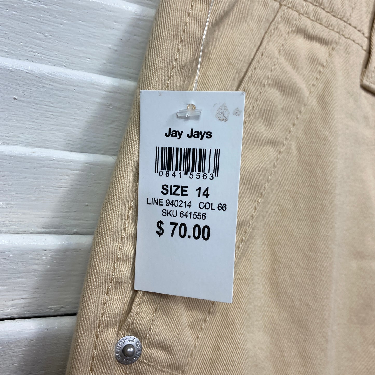 Jay Jays Cargo Pants Size 14 Beige Pockets New