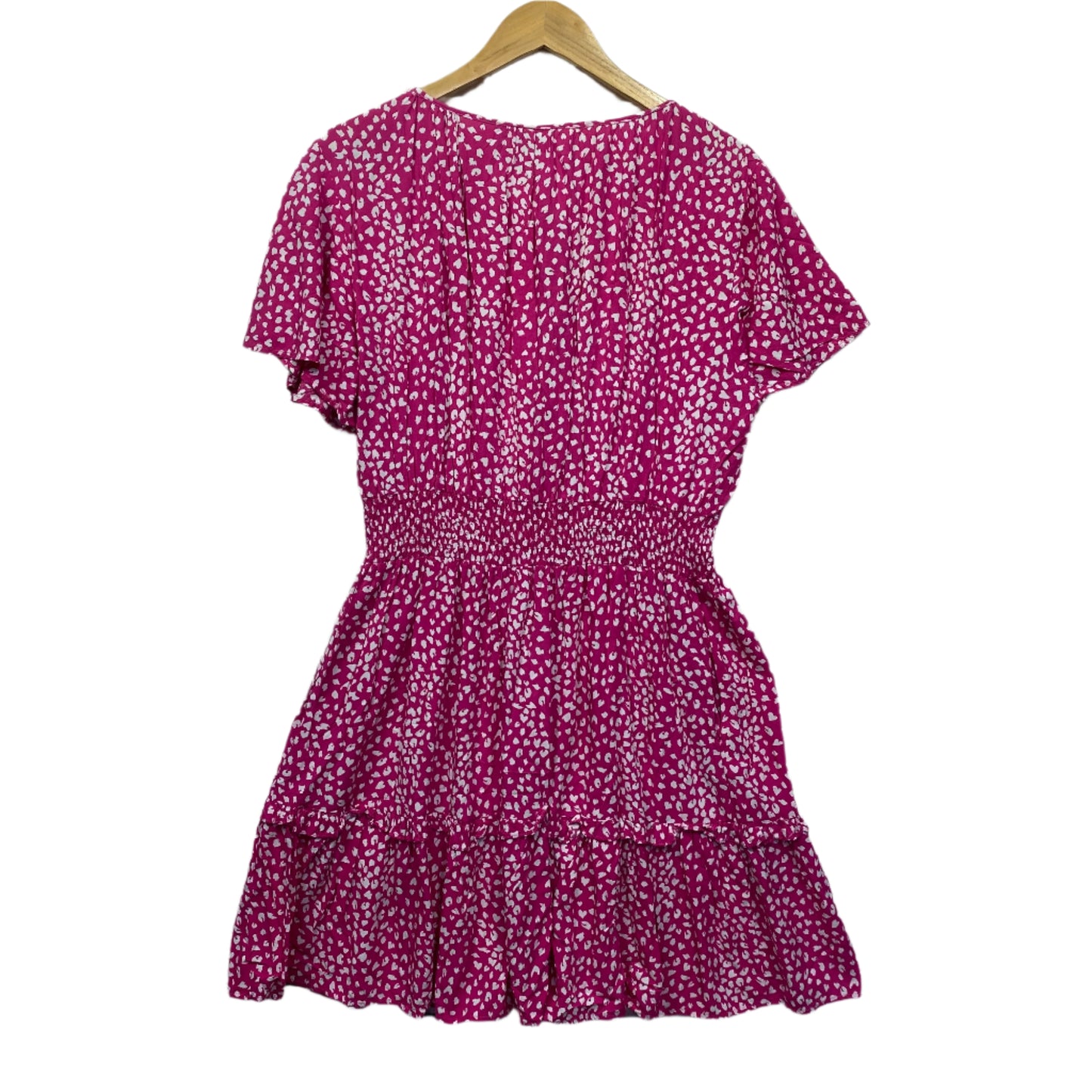 Lorraine Dress Size 16 Pink Short Sleeve Knee Length Rayon