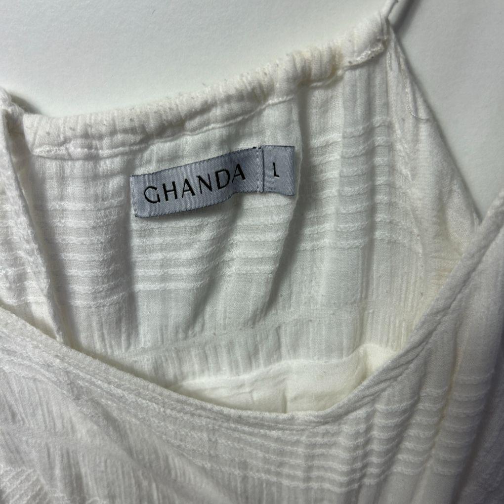 Ghanda White Cotton Dress - Size L
