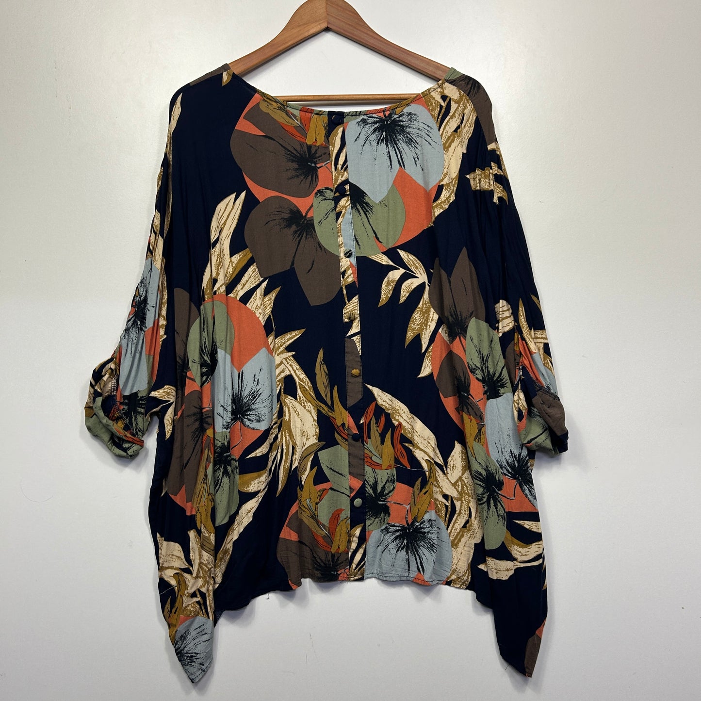 Caroline Morgan Multicoloured Floral Tunic - Size 16/18