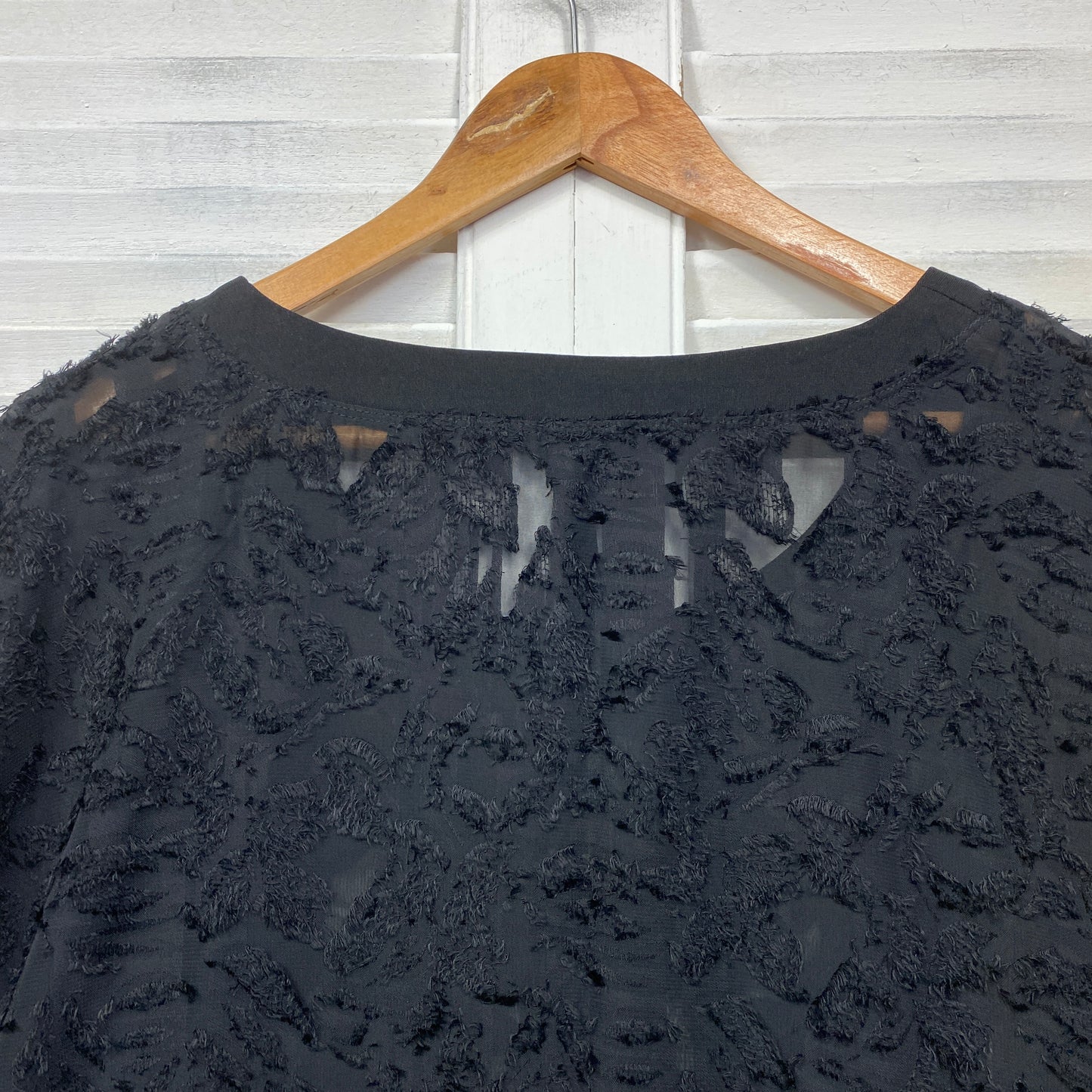 Taking Shape Top Size 16 Plus Small Black Sheer Top Layer