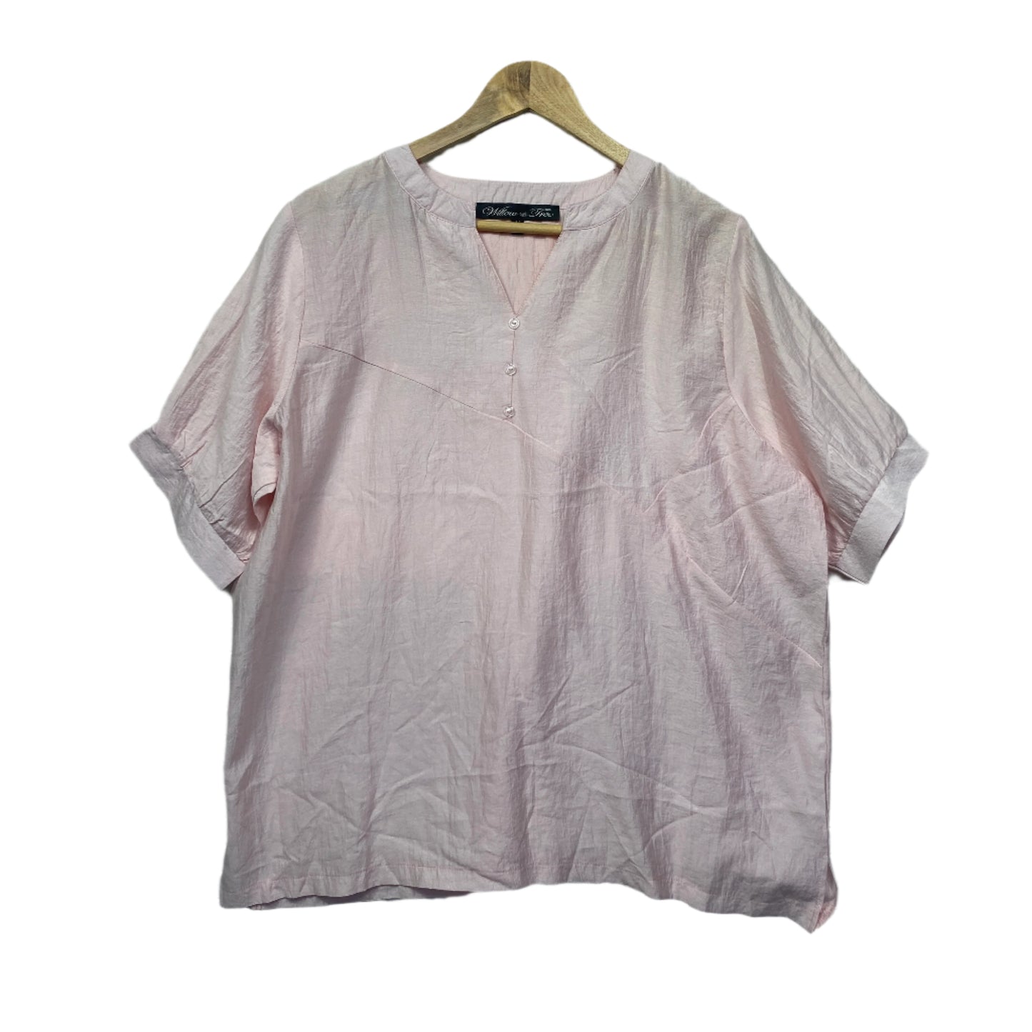 Willow Tree Top Size 14 Pink Short Sleeve Viscose Blend