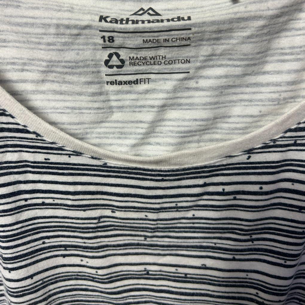 Kathmandu Grey Striped Tee - Size 18