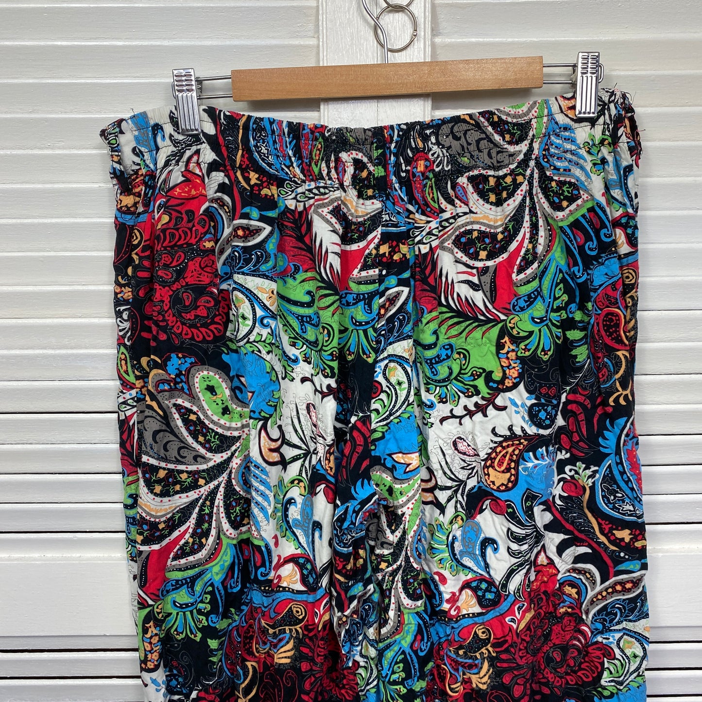 Quelque Cropped Pants Size 14 Multicoloured Floral Pockets