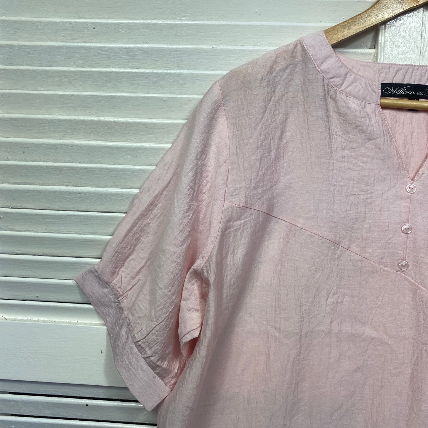 Willow Tree Top Size 14 Pink Short Sleeve Viscose Blend