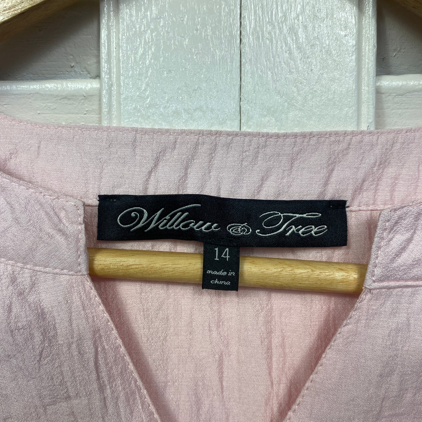 Willow Tree Top Size 14 Pink Short Sleeve Viscose Blend