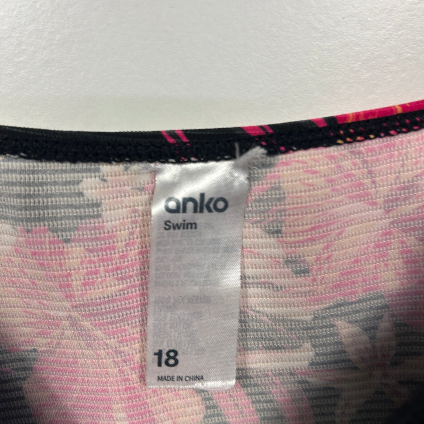 Anko Black Floral Tankini Top - Size 18