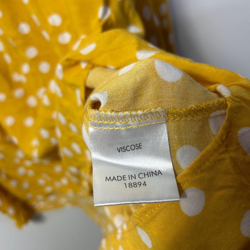 Suzanne Grae Mustard Polka Dot Top - Size 16