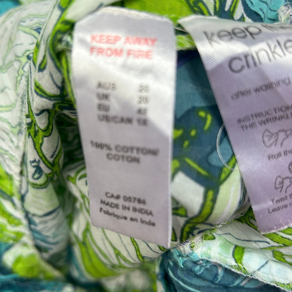 One Summer Green Cotton Top - Size 20