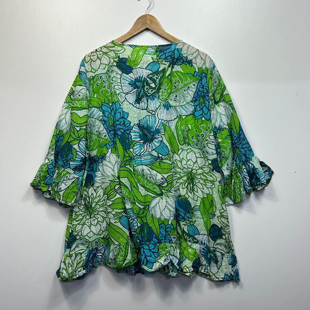 One Summer Green Cotton Top - Size 20