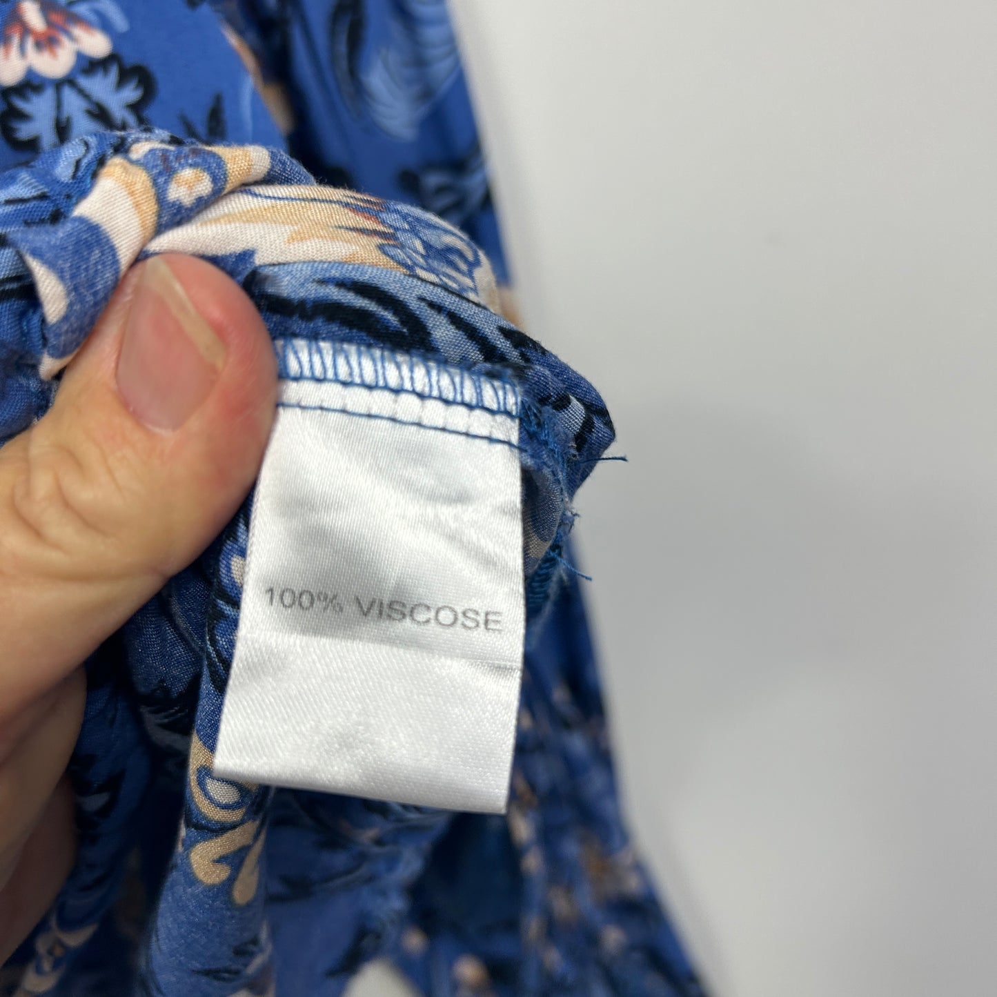 Ishka Blue Floral Boho Blouse - Size L