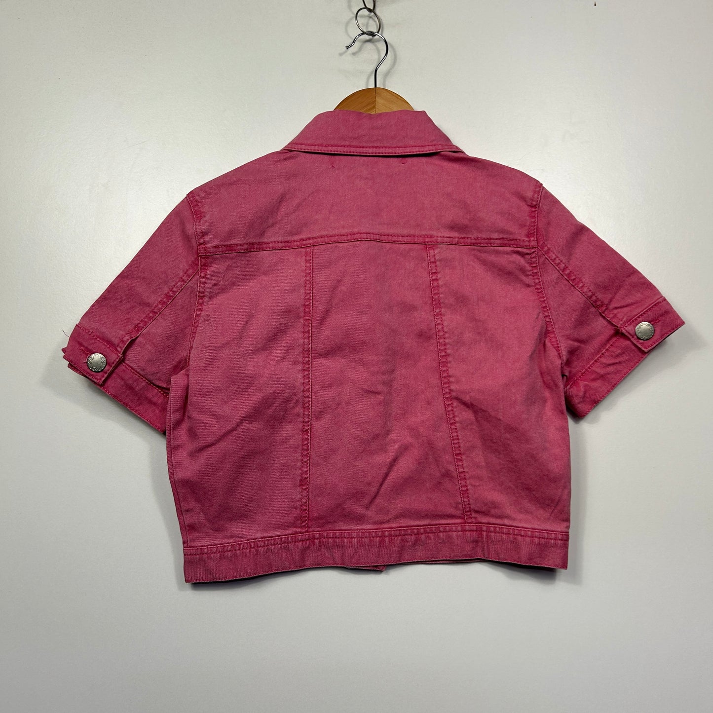 XRD Denim Pink Cropped Denim Jacket - Size 12