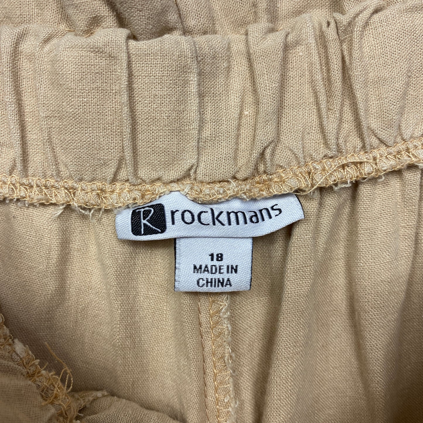 Rockmans Cropped Pants Size 18 Biege Pockets