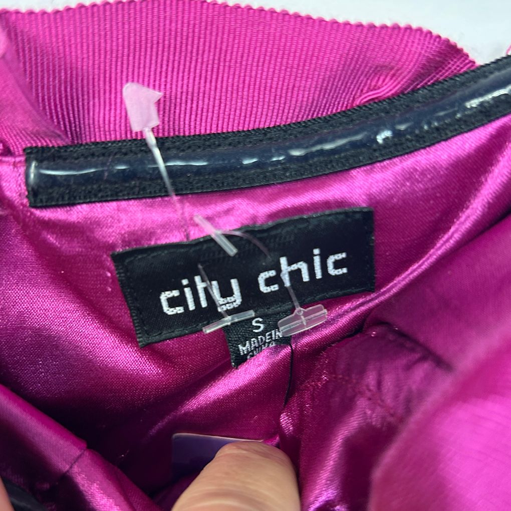 City Chic Pink and Black Cotton Cocktail Dress - Size 16/S