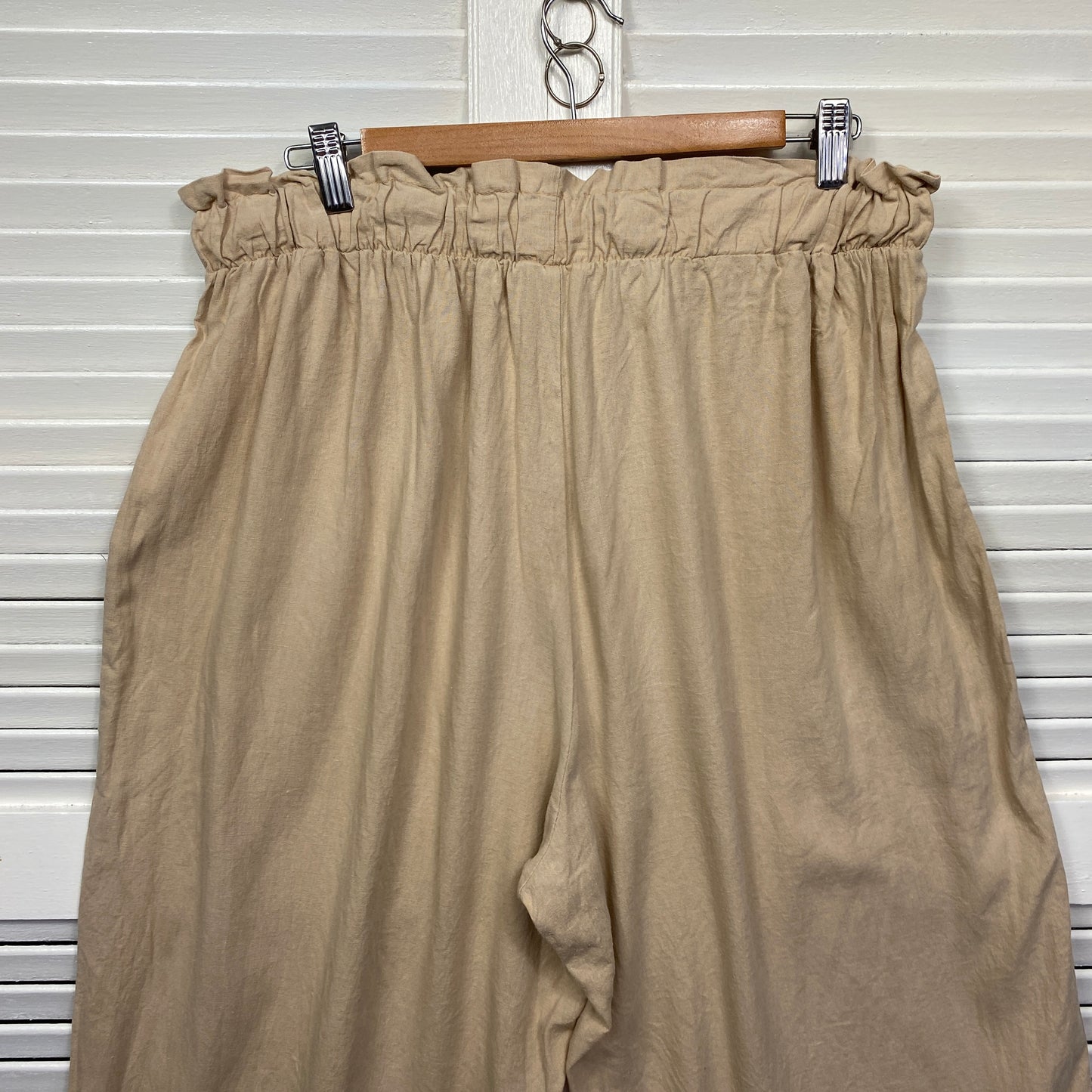 Rockmans Cropped Pants Size 18 Biege Pockets