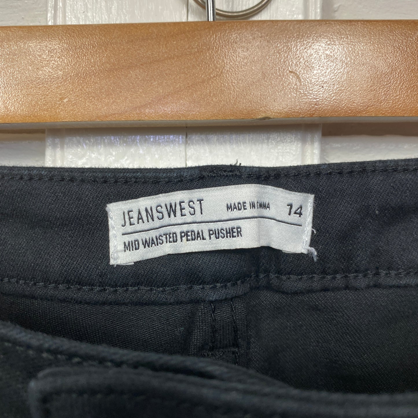 Jeanswest Cropped Pants Size 14 Black Denim Pockets