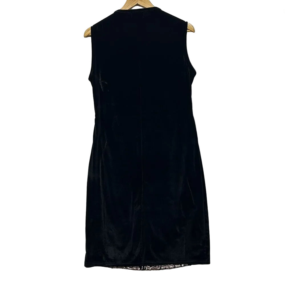Caroline Morgan Black and Bronze Embroidered Dress - Size 16