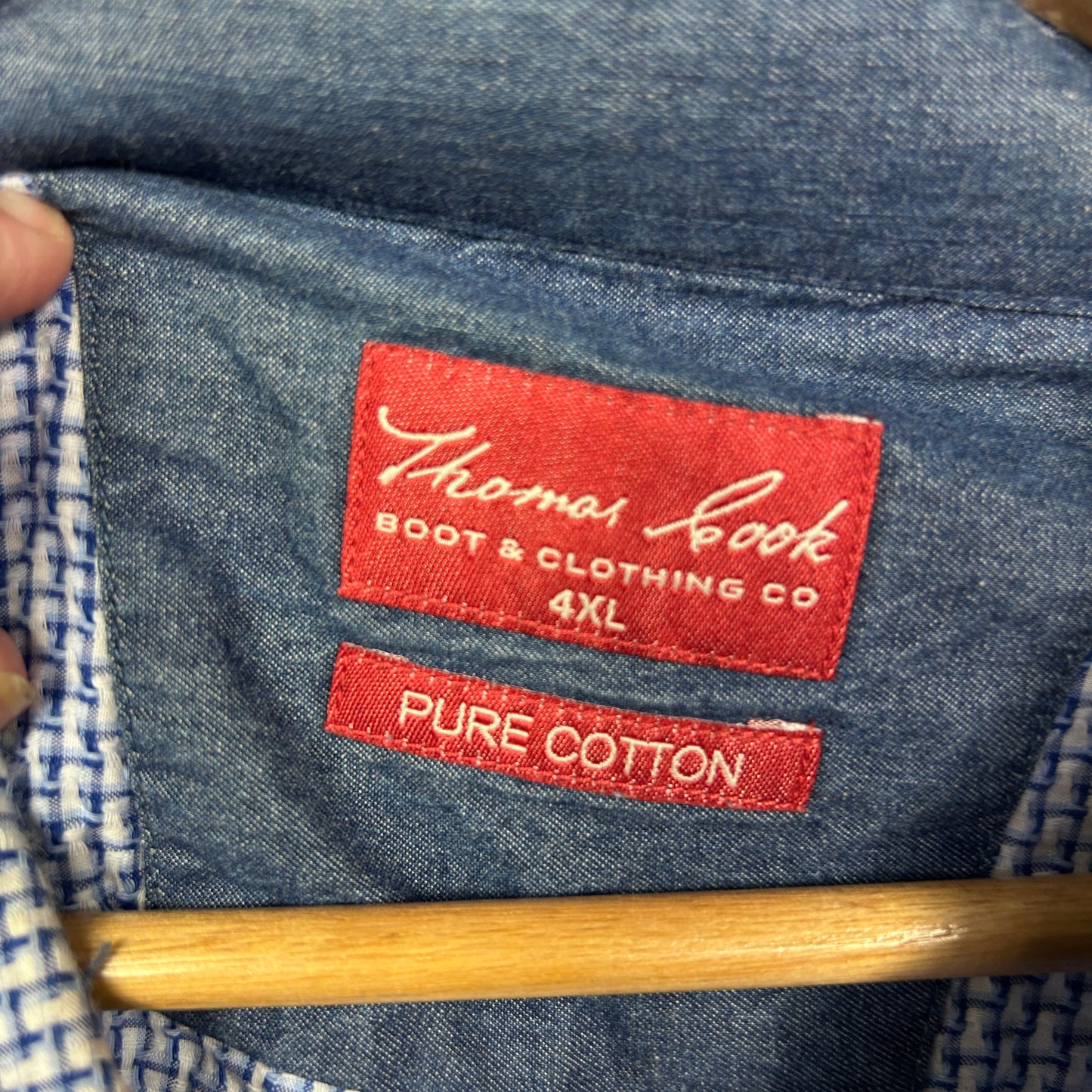 Thomas Cook Navy Gingham Shirt - Size 4XL