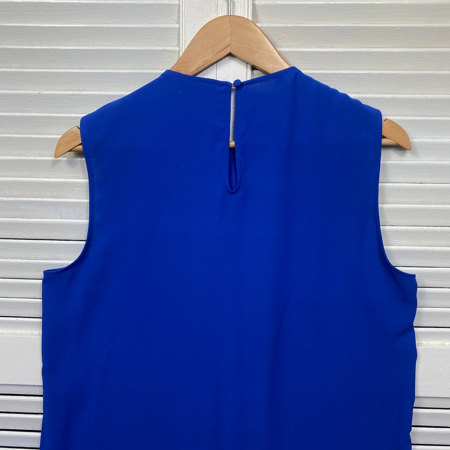 Portmans Top Size 14 Blue Sleeveless Pleated