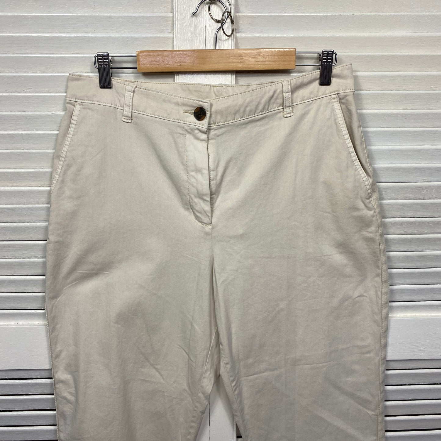 Target Chino Pants Size 14 Cream Pockets Rolled Cuff New