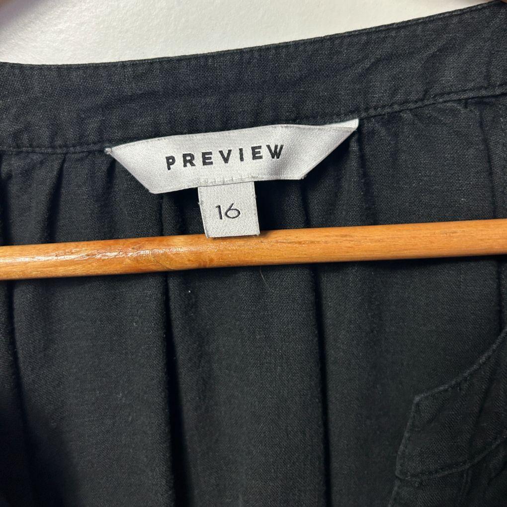 Preview Black Linen Top - Size 16