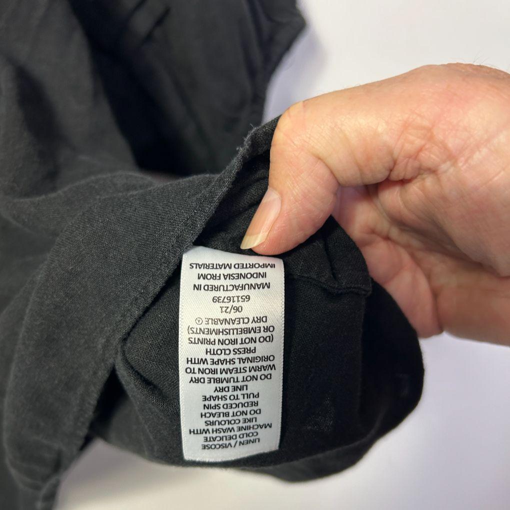 Preview Black Linen Top - Size 16