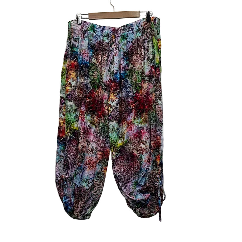 Quelque Multicoloured Boho Harem Pants - Size 16