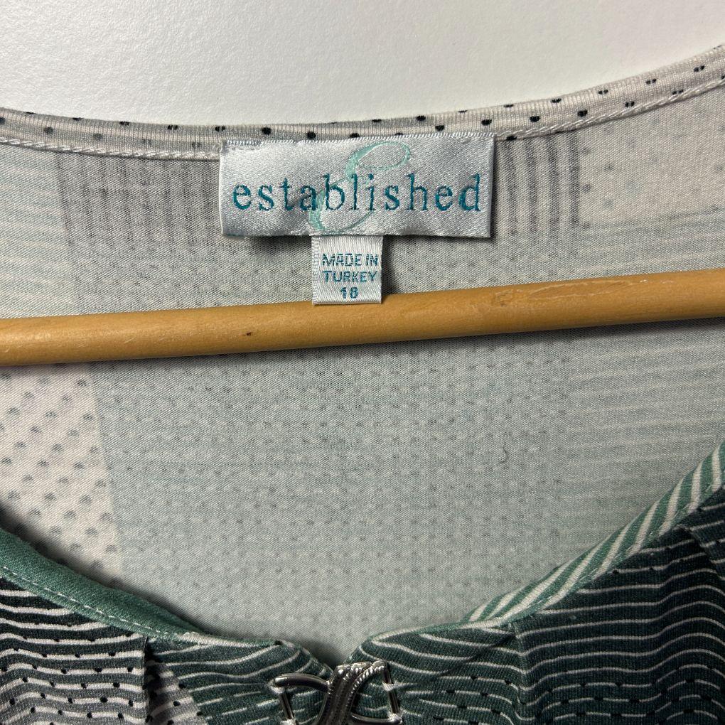 Established Green Check Top - Size 16