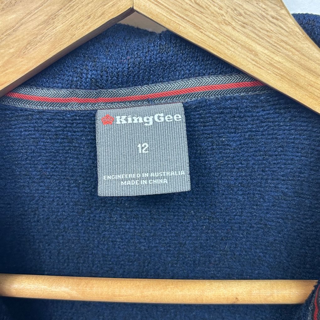 KingGee Navy Zip Up Jacket - Size 12