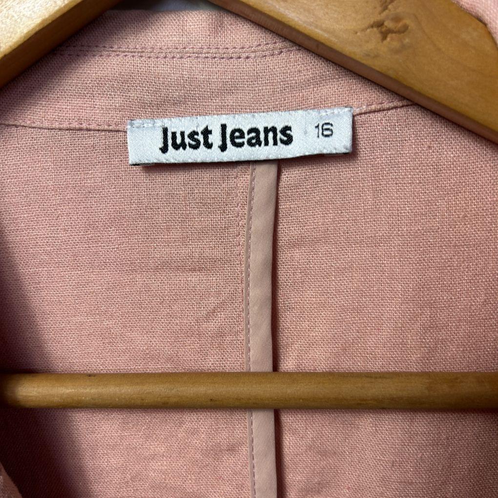 Just Jeans Pink Linen Blazer - Size 16