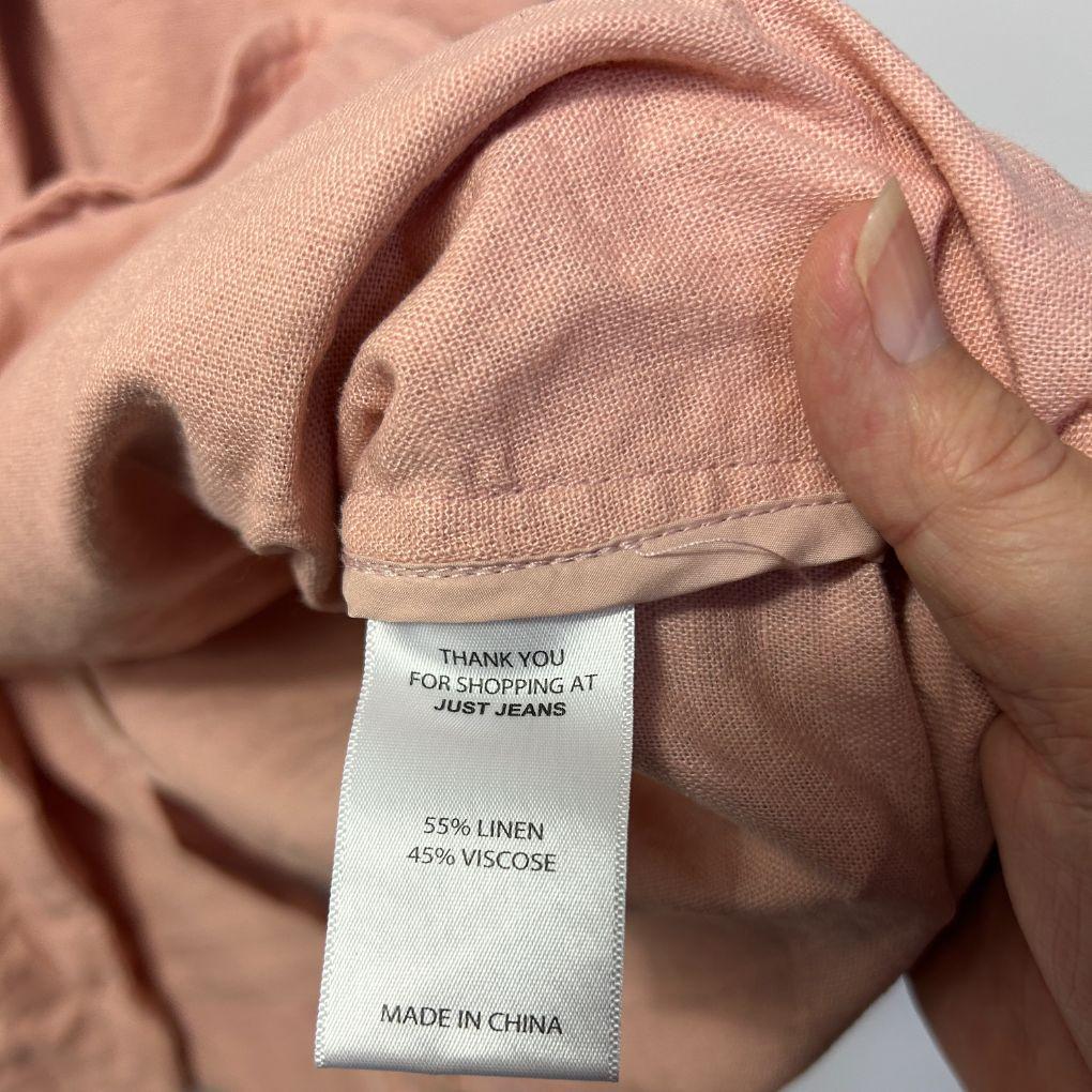 Just Jeans Pink Linen Blazer - Size 16