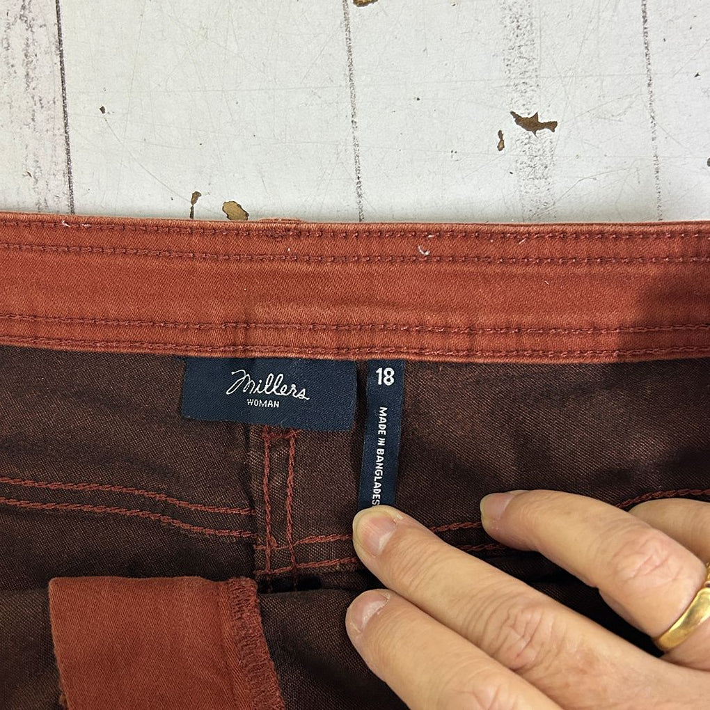 Millers Rust Cotton Pants - Size 18