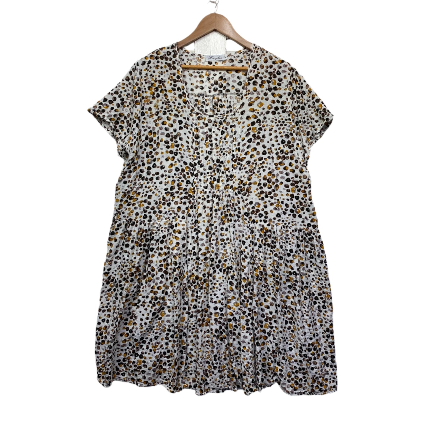 Hourglass Smock Dress Size 16 XL Animal Print Short Sleeve Rayon