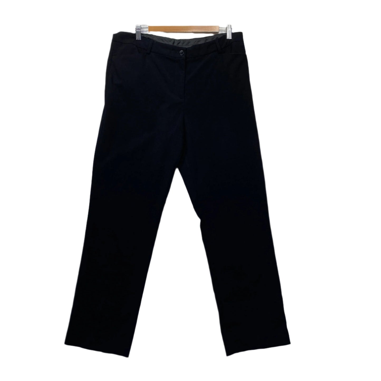 Rockmans Pants Size 16 Black Zip Fly Office Basics