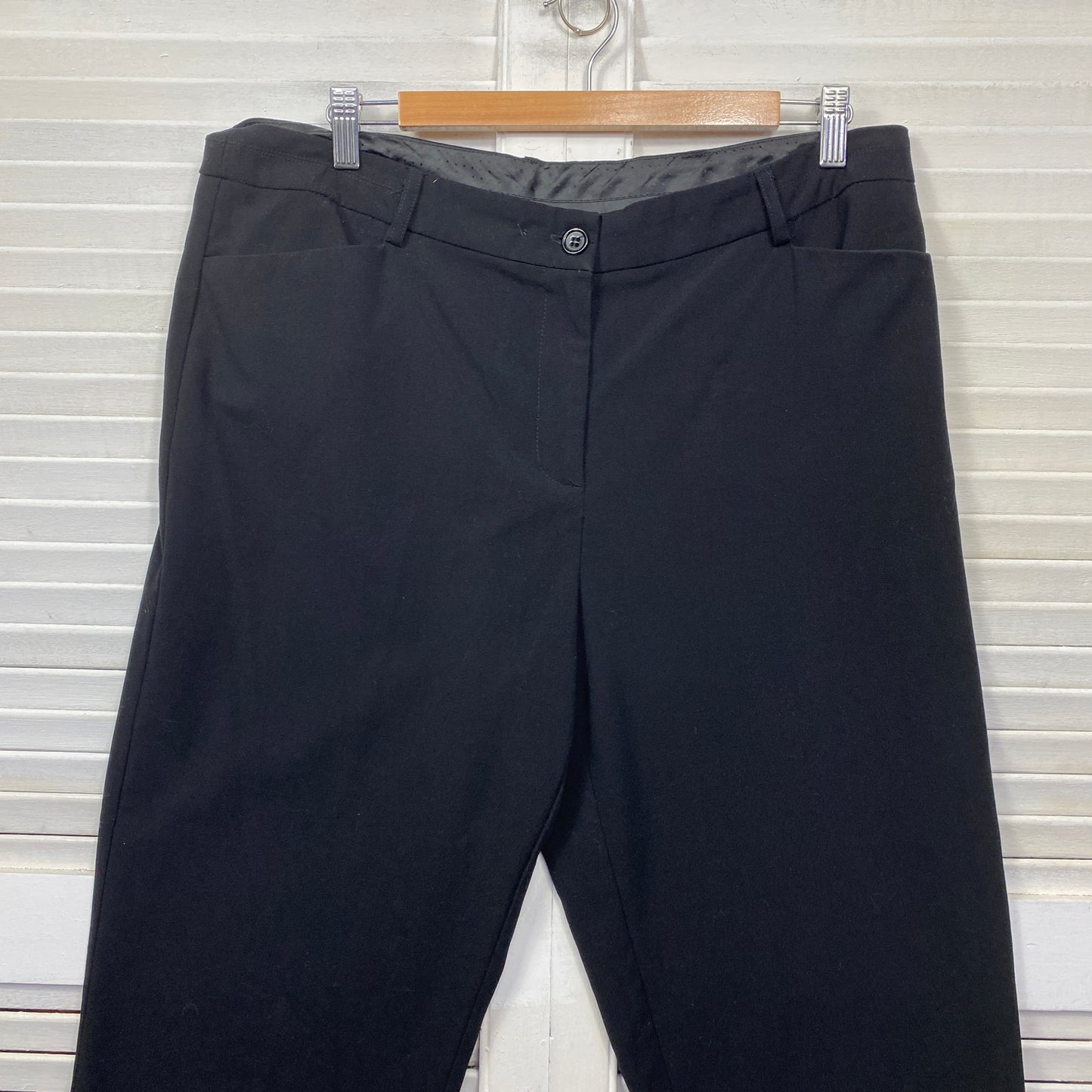 Rockmans Pants Size 16 Black Zip Fly Office Basics