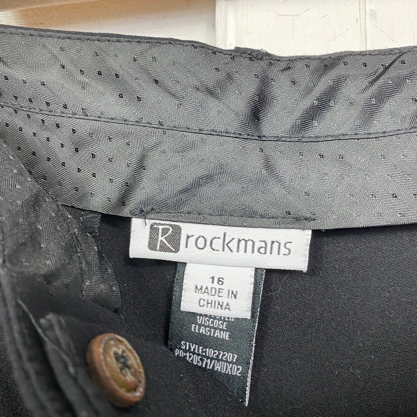 Rockmans Pants Size 16 Black Zip Fly Office Basics