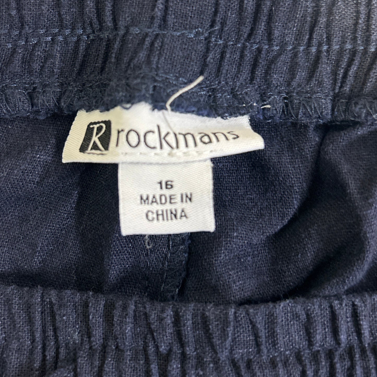 Rockmans Navy Blue Linen Cropped Pants - Size 16