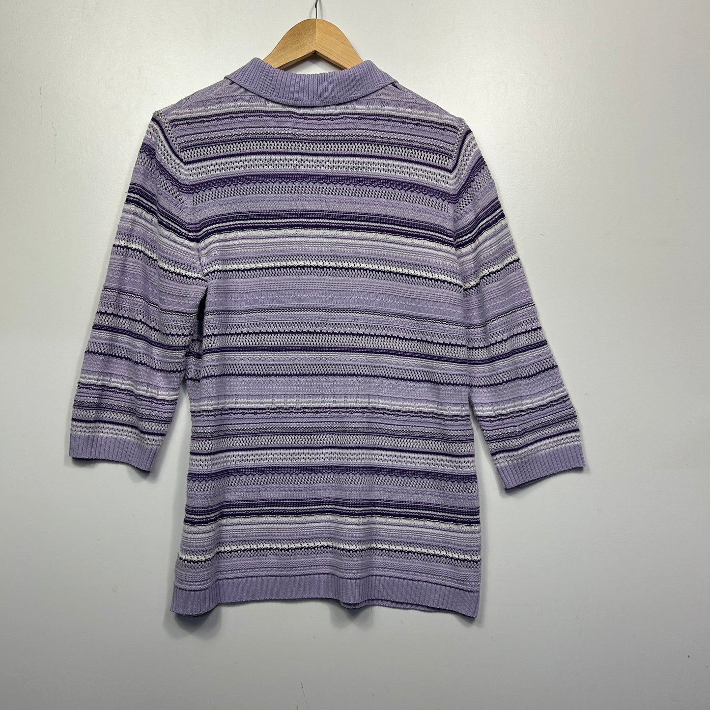 Established Lilac Striped Knit Top - Size 16