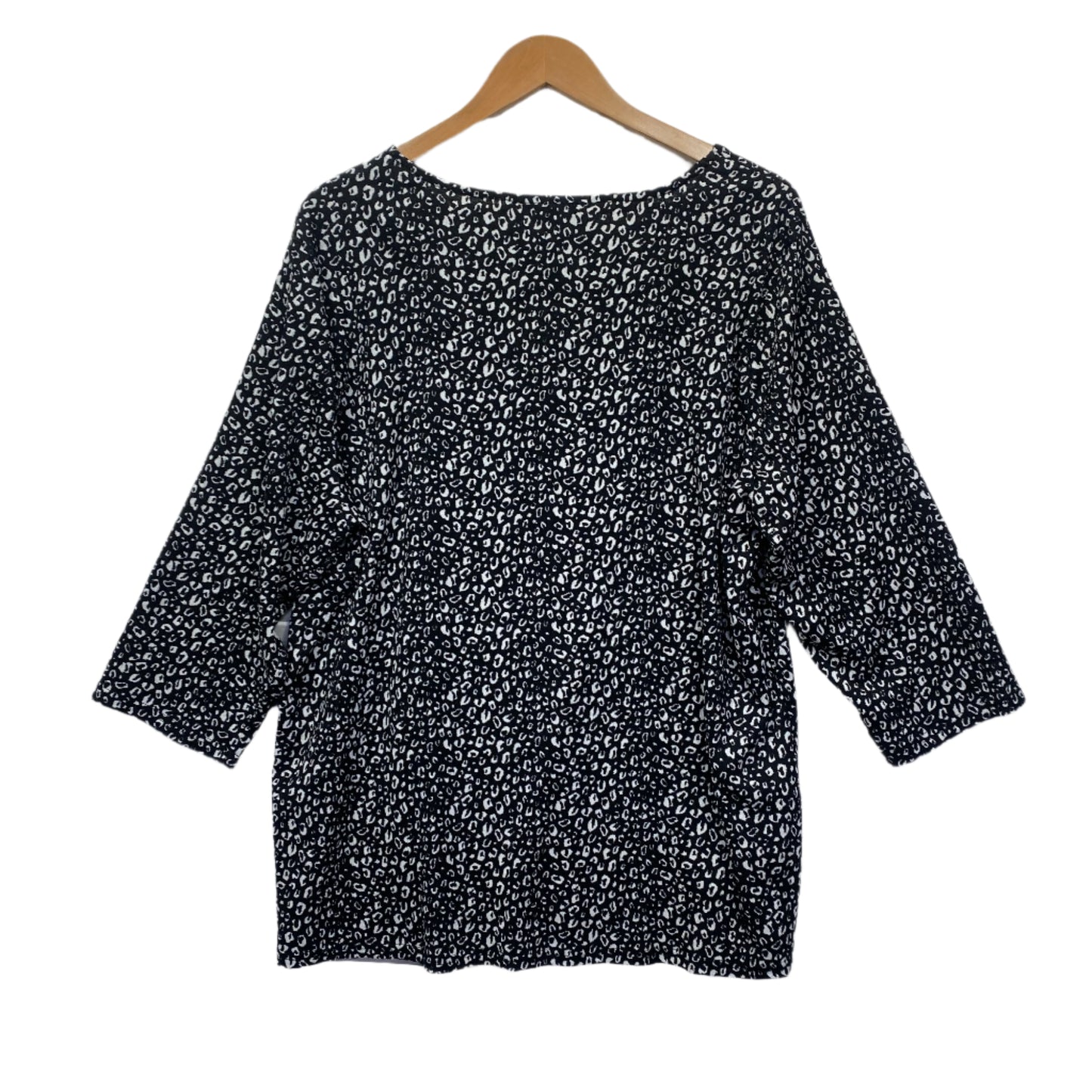 Suzanne Grae Top Size 18 3XL Black White Long Sleeve