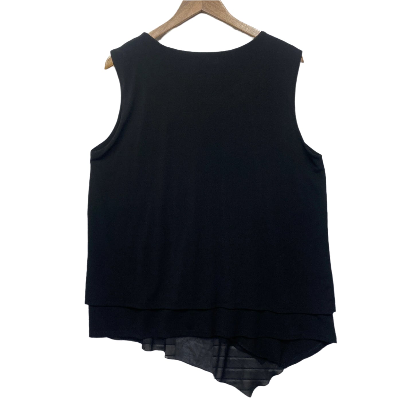 Liz Jordan Top Size XL Black Sleeveless Beaded Cocktail