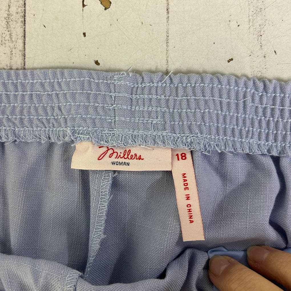 Millers Blue Cotton Pants - Size 18