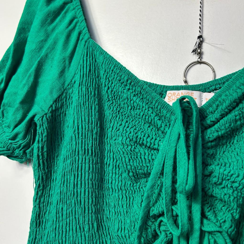 Orange Sherbet Green Cotton Maxi Dress - Size 18