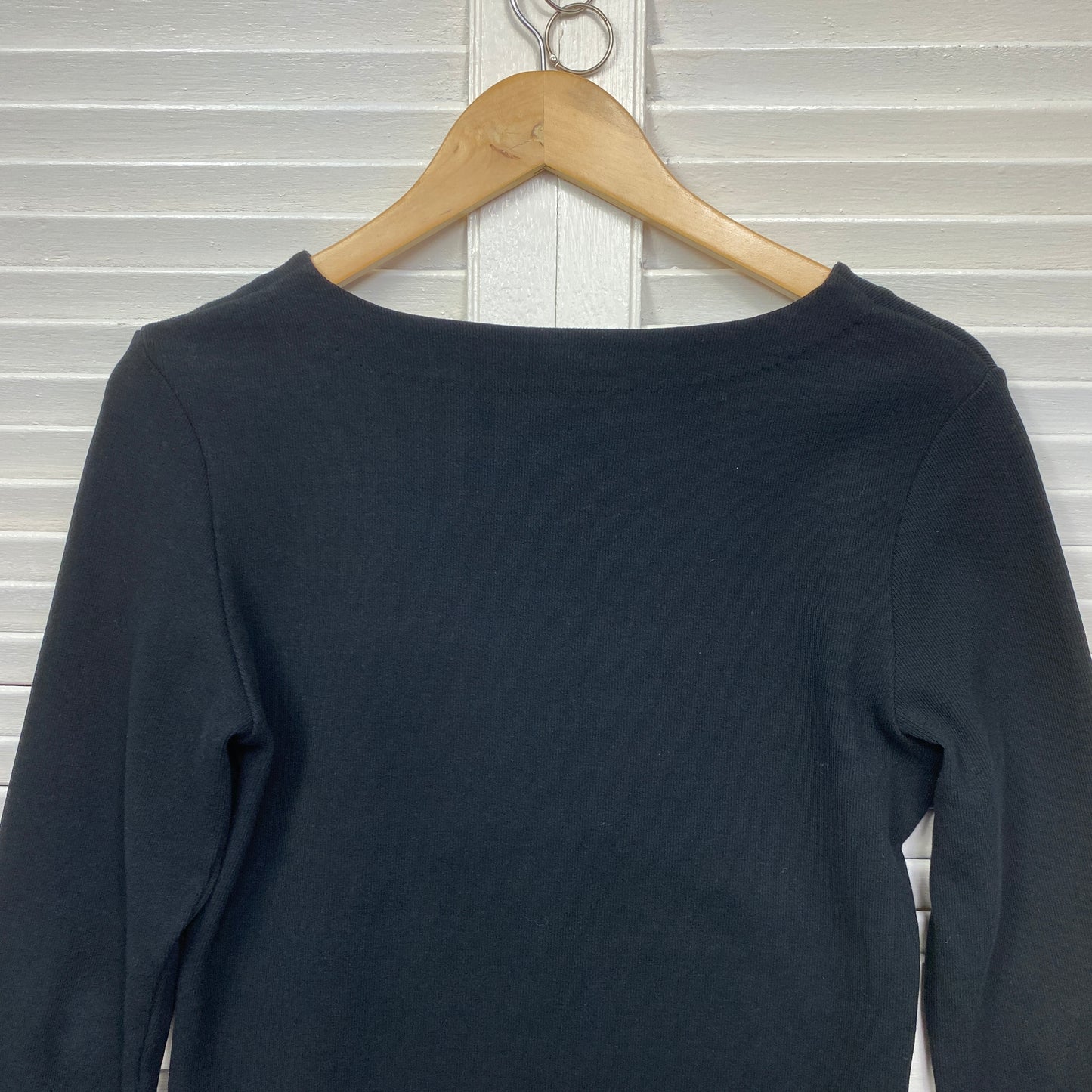 Country Road Top Size 14 Large Black Long Sleeve V Neck